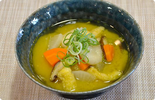 熊本_蓮根白玉の具沢山だご汁＜塩分控えめ＞